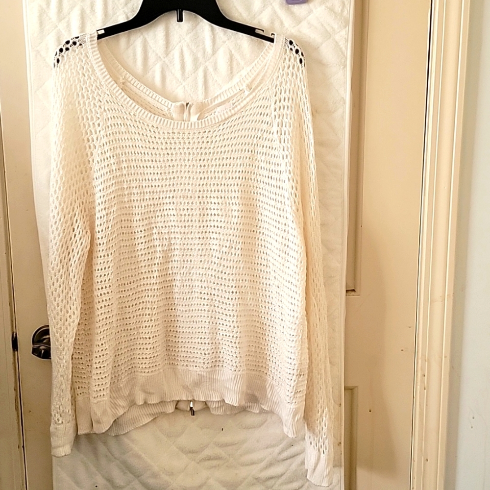 3/$15 Soho Holey Cream Sweater XL